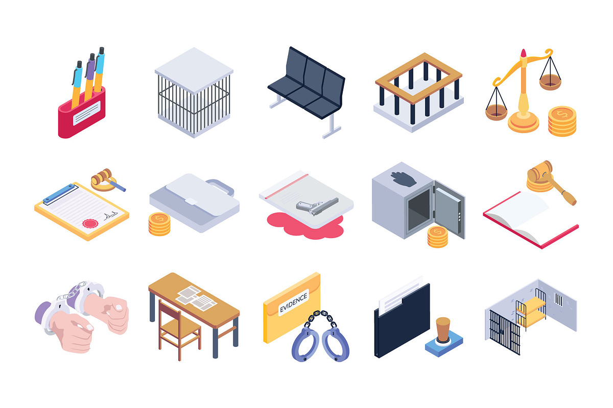 Law And Justice Isometric Icons Pack, an Icon by Vector Portal (Photo 5 of 5)