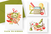 Back to school watercolor clipart., an Education Illustration by SabinaWatercolorArt (Thumbnail 8 of 15)