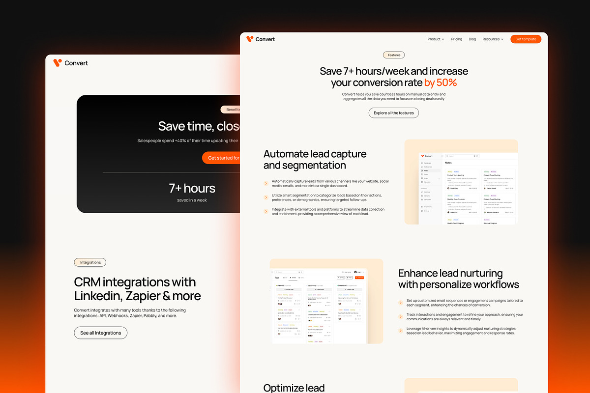 Convert - Framer SaaS template, a Websites & App Template by firdavsabdu (Photo 2 of 4)