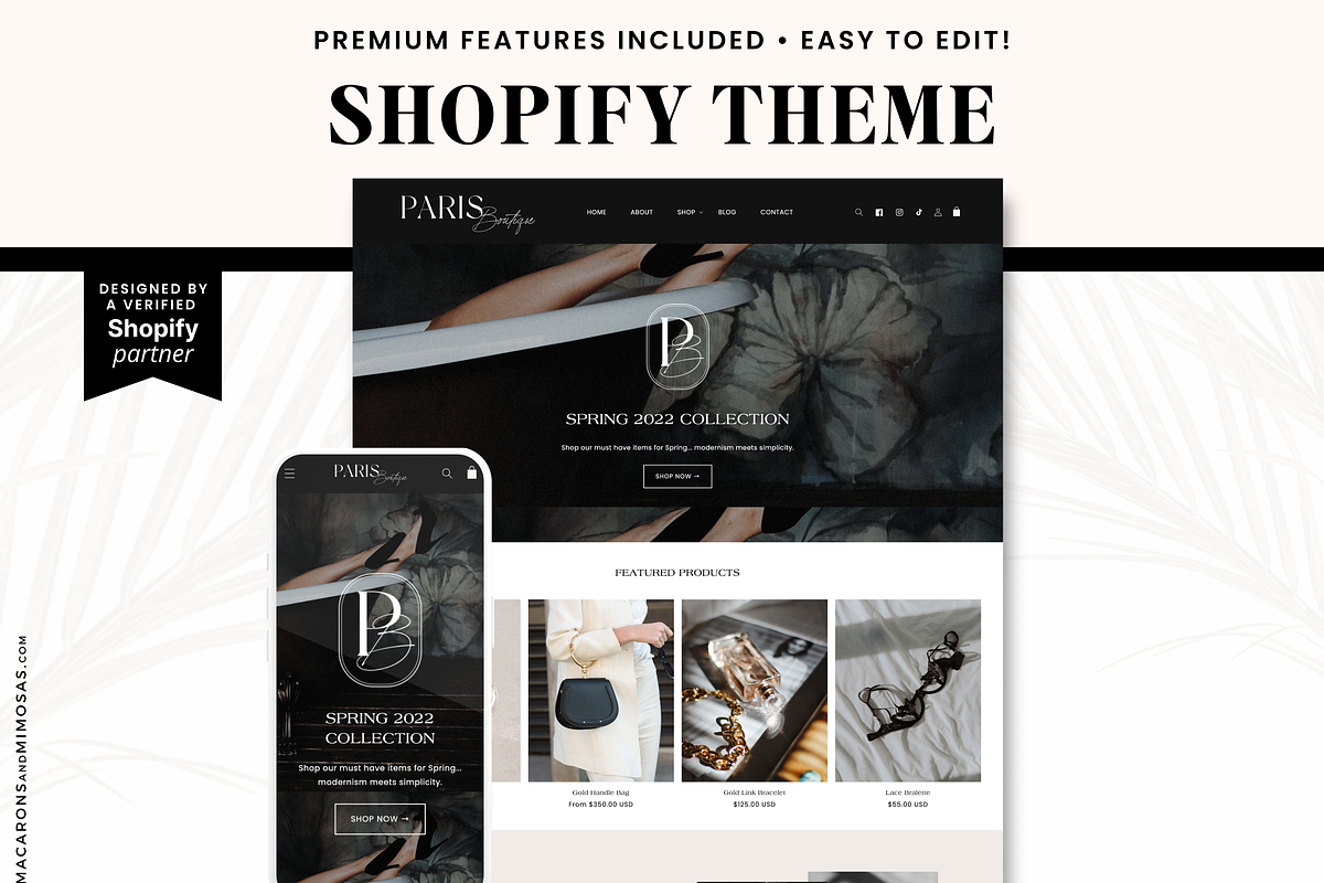 Bold Luxe Shopify Theme, a Websites & App Template by Macarons and Mimosas (Photo 1 of 9)
