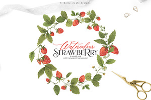 Watercolour Strawberry Art Set