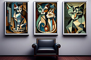 Cats wall art | Cats art print | set, a Decorative Illustration by TaKong Magics (Thumbnail 1 of 5)