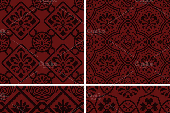 Vector seamless floral patterns, ind preview 2
