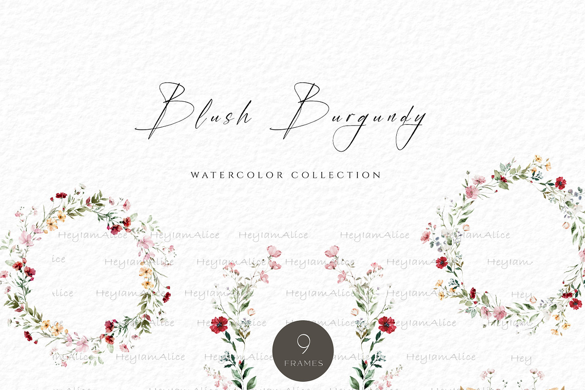 Blush Burgundy Flower, a Decorative Illustration by heyiamalice (Photo 5 of 9)