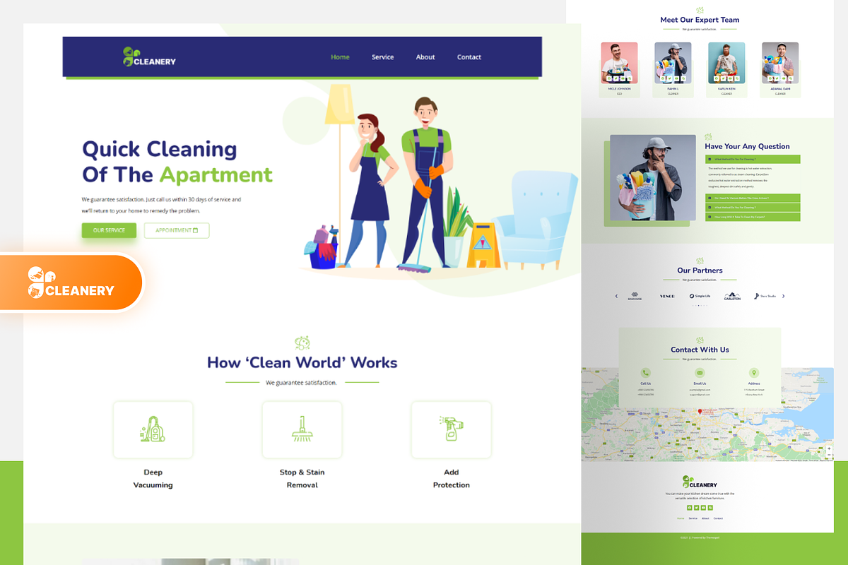 Cleaning Service WordPress Theme, a WordPress Template by Themespell (Photo 3 of 7)