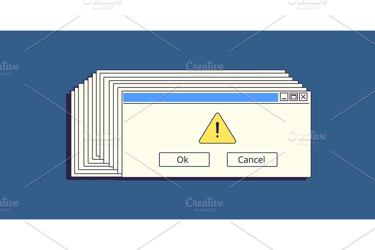 System window bug. Retro computer, a Technology Illustration by Stock-Smart-Start