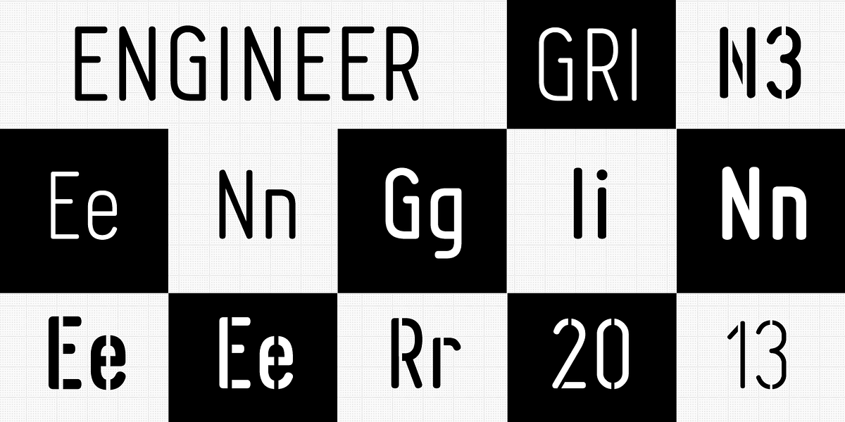 Engineer, a Sans Serif Font by GRIN3 (Nowak) (Photo 1 of 4)