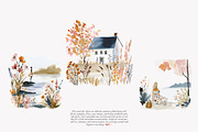 watercolor autumn clipart collection, a Decorative Illustration by Patishop Art (Thumbnail 2 of 8)