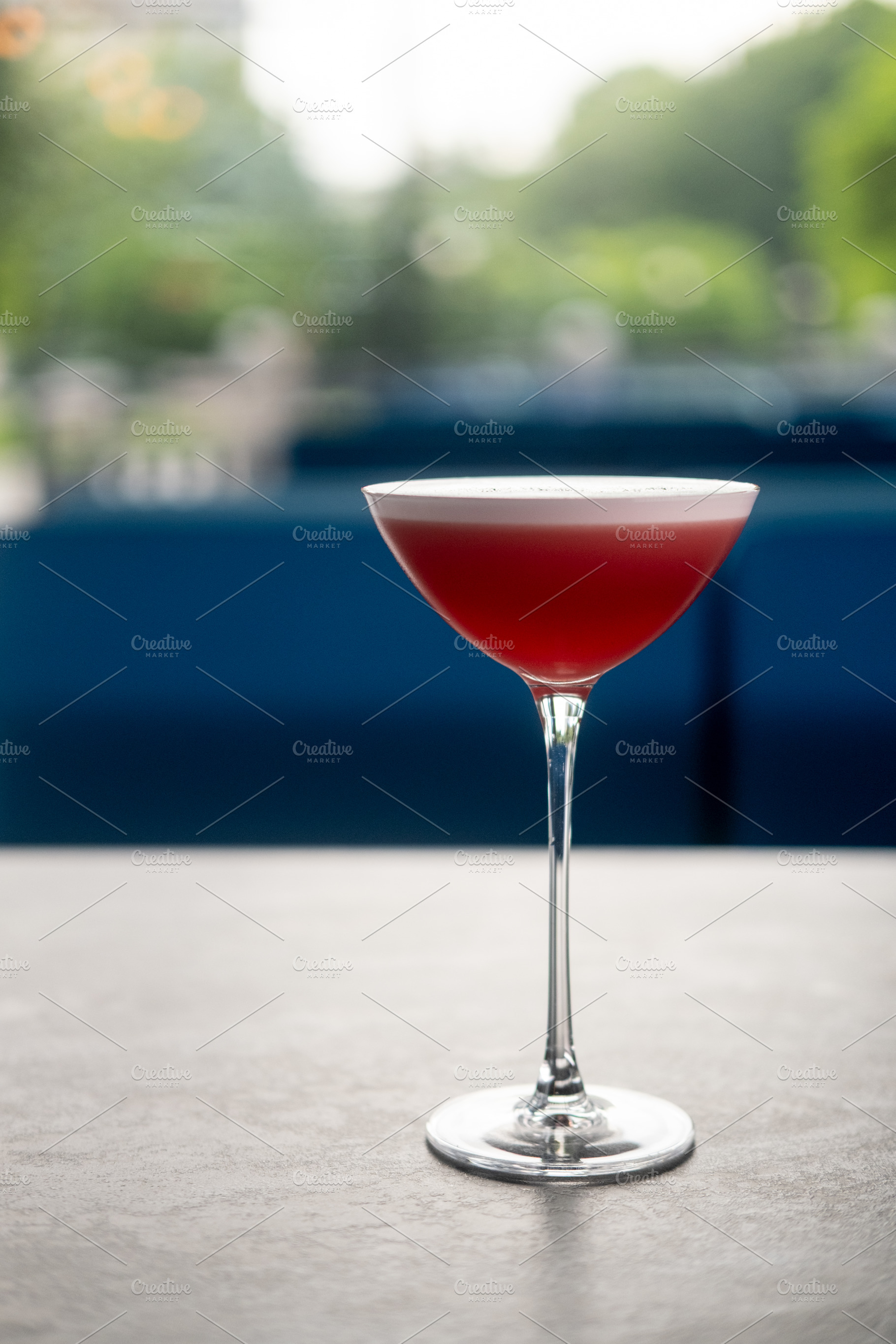 Served cocktail bright beverage frothy mix outdoor, a Food & Drink Photo by Photo Drive Studio