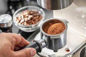 Fulfilling portafilter with coffee, a Food & Drink Photo by Volff