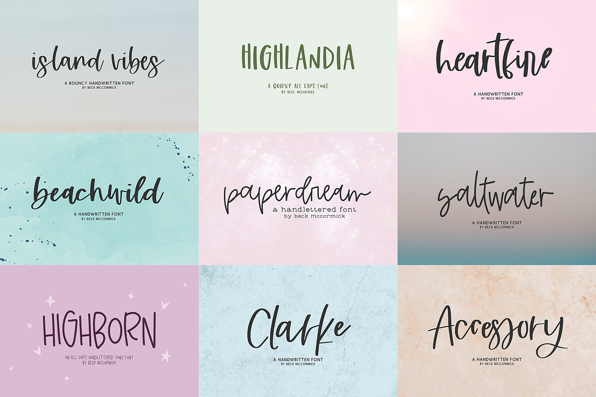 Handlettered Font Bundle, a Handwritten Font by Beck McCormick