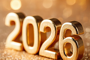 Golden numbers 2026 on sparkling background, a Holiday Photo by AlyaAnd