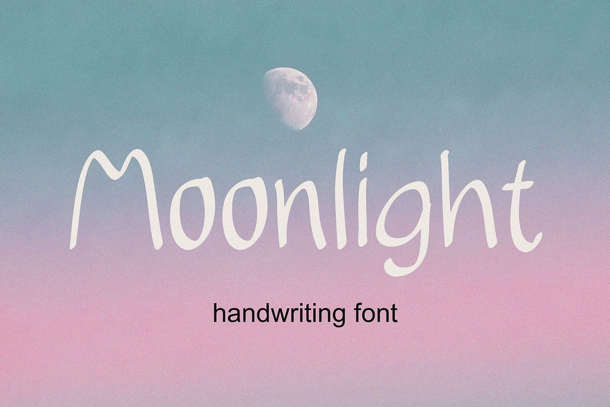 Moonlight Handwriting Font, a Handwritten Font by Ruddean2109 (Photo 1 of 10)