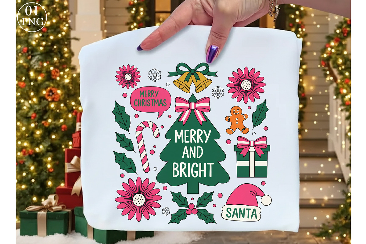 Merry and Bright Christmas Hand Draw, an Illustration by Libby Wishes (Photo 1 of 8)