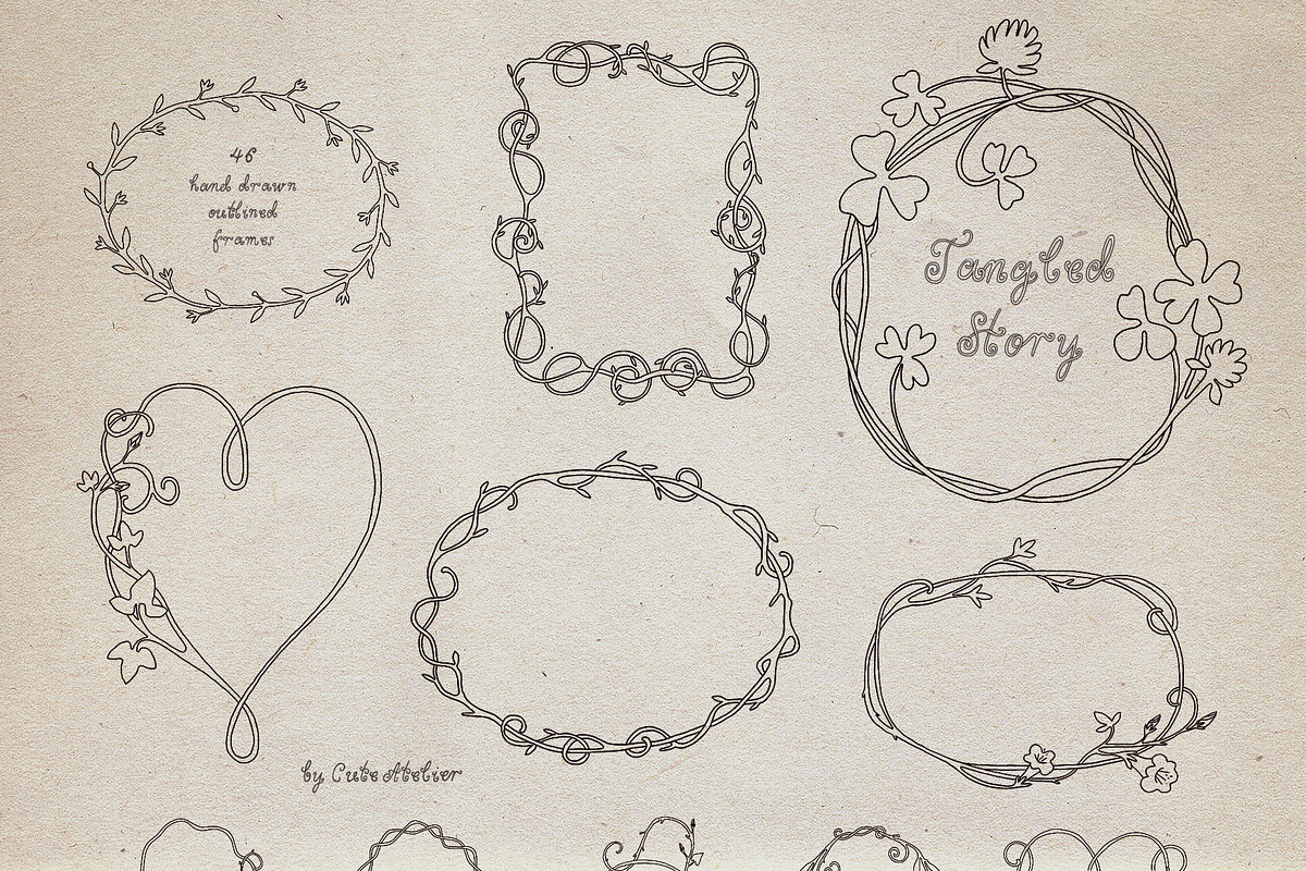 Whimsical Floral & Ornamental Frames, an Object Graphic by Cute Atelier (Photo 8 of 12)