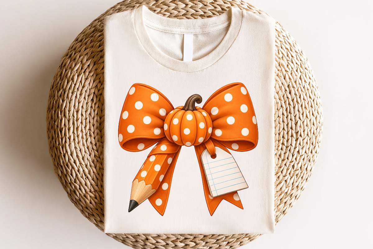 Personalized Fall Pumpkin Pencil Bow, a Seasonal Illustration by CraftArtStudio (Photo 4 of 4)