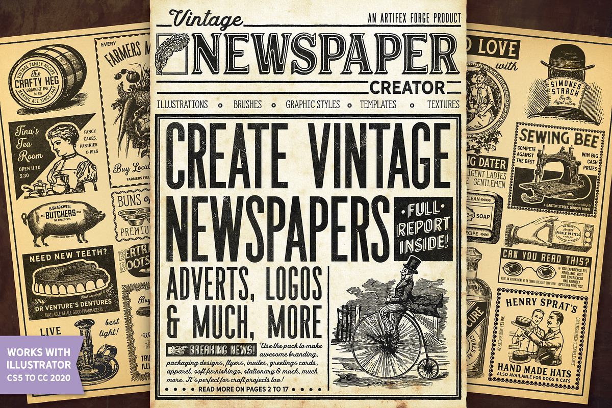 Vintage Newspaper Creator, a Brushes & More by The Artifex Forge (Photo 1 of 23)