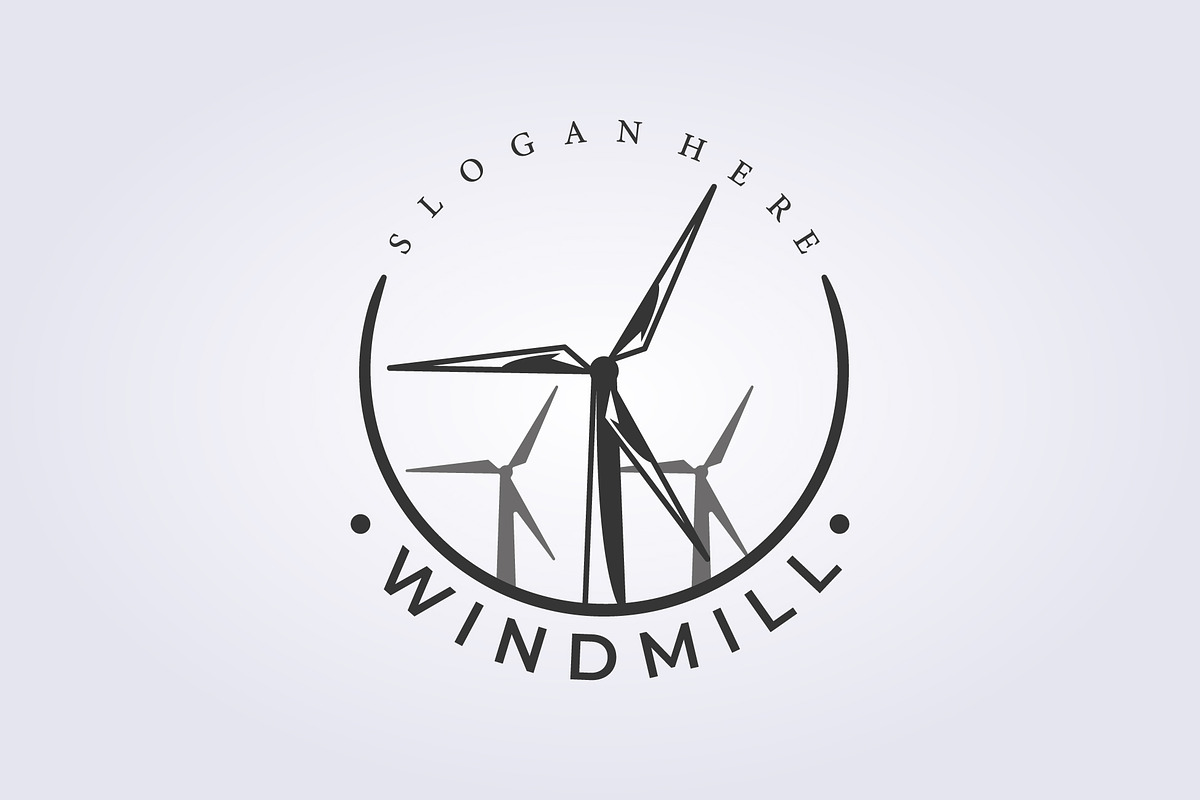 wind energy vintage logo badge, a Branding & Logo Template by Lodzrov