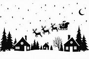 Holiday Village Silhouette Pack, an Illustration by hafijul (Thumbnail 10 of 21)