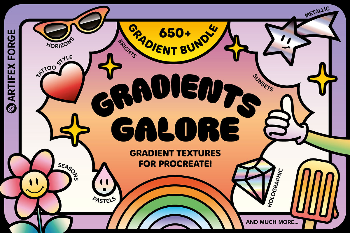 Procreate Gradients Galore, a Gradient Add-On by The Artifex Forge (Photo 1 of 37)
