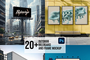 Frame & Billboard Mockup Bundle PSD, a Presentation Template by std.badboy