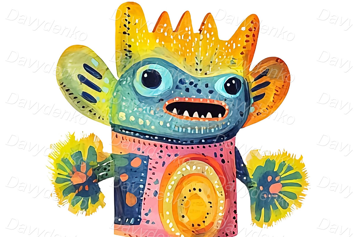 Cartoon monster stickers PNG set, an Animal Illustration by Bubert Art (Photo 6 of 6)