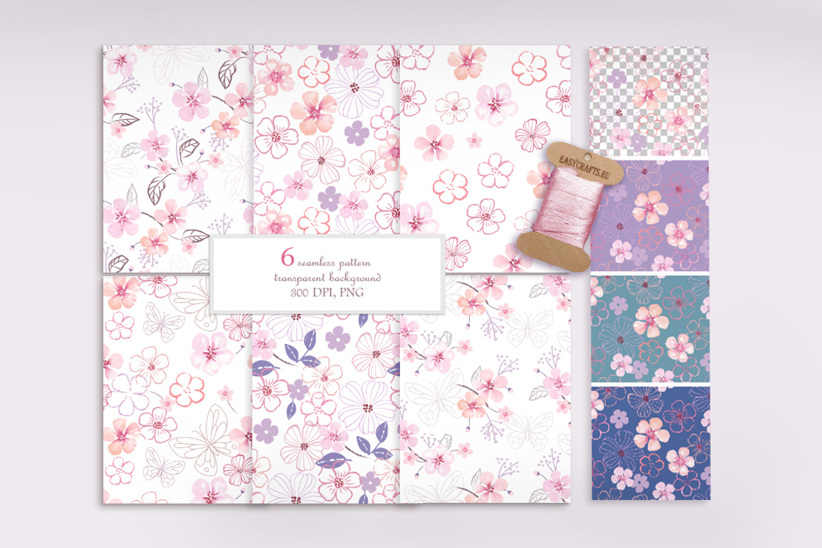 Sakura collection, a Pattern Graphic by oKOLOstyle (Photo 3 of 7)