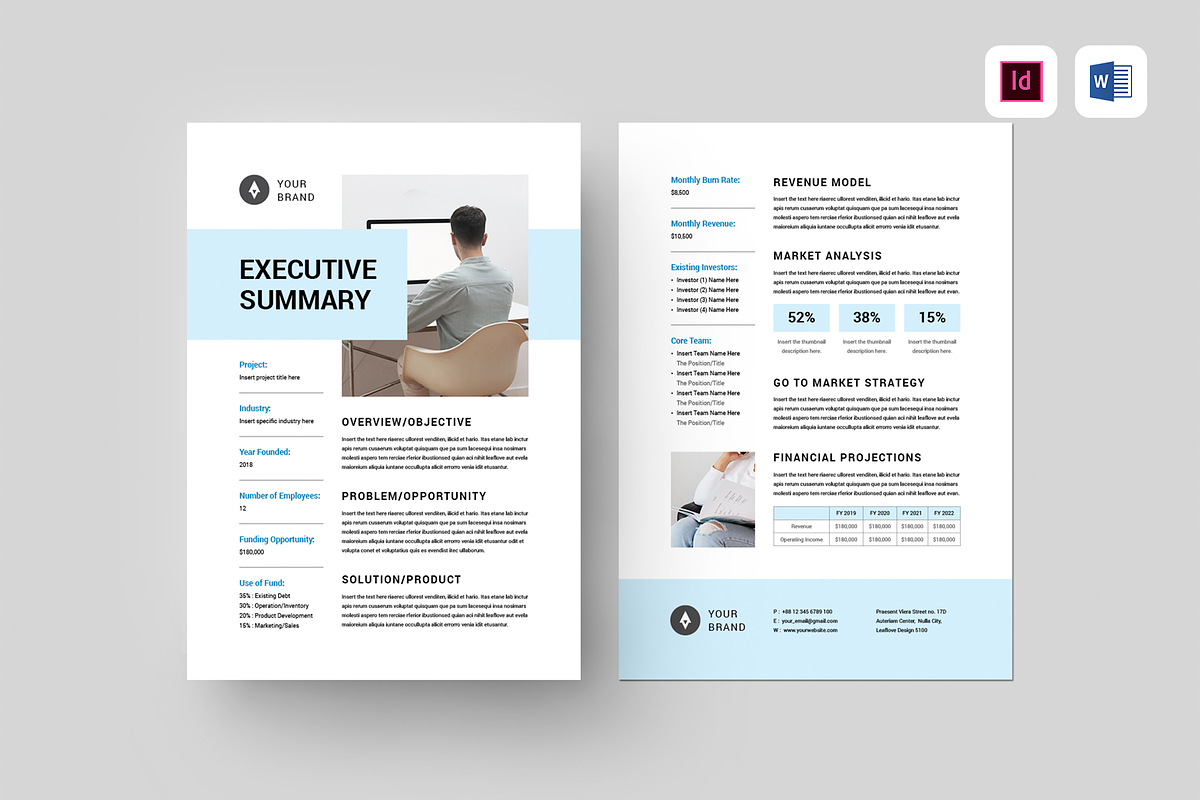 Executive Summary | MS Word & Indd, a Stationery Template by Leaflove