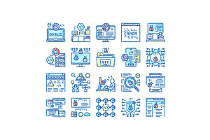 Debug Research And Fix set Icons, an Object Illustration by pikepicture