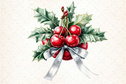 Midnight Cherry Christmas Clipart, an Illustration by DreamCafeArt (Thumbnail 2 of 5)