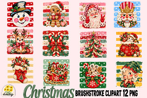 Christmas Brushstroke Clipart Bundle, an Object Graphic by Daisy Design