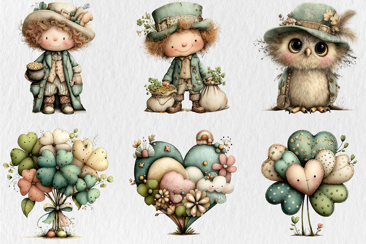 Whimsical St Patrick's Day Clipart, a Seasonal Illustration by Rose Art (Photo 3 of 6)
