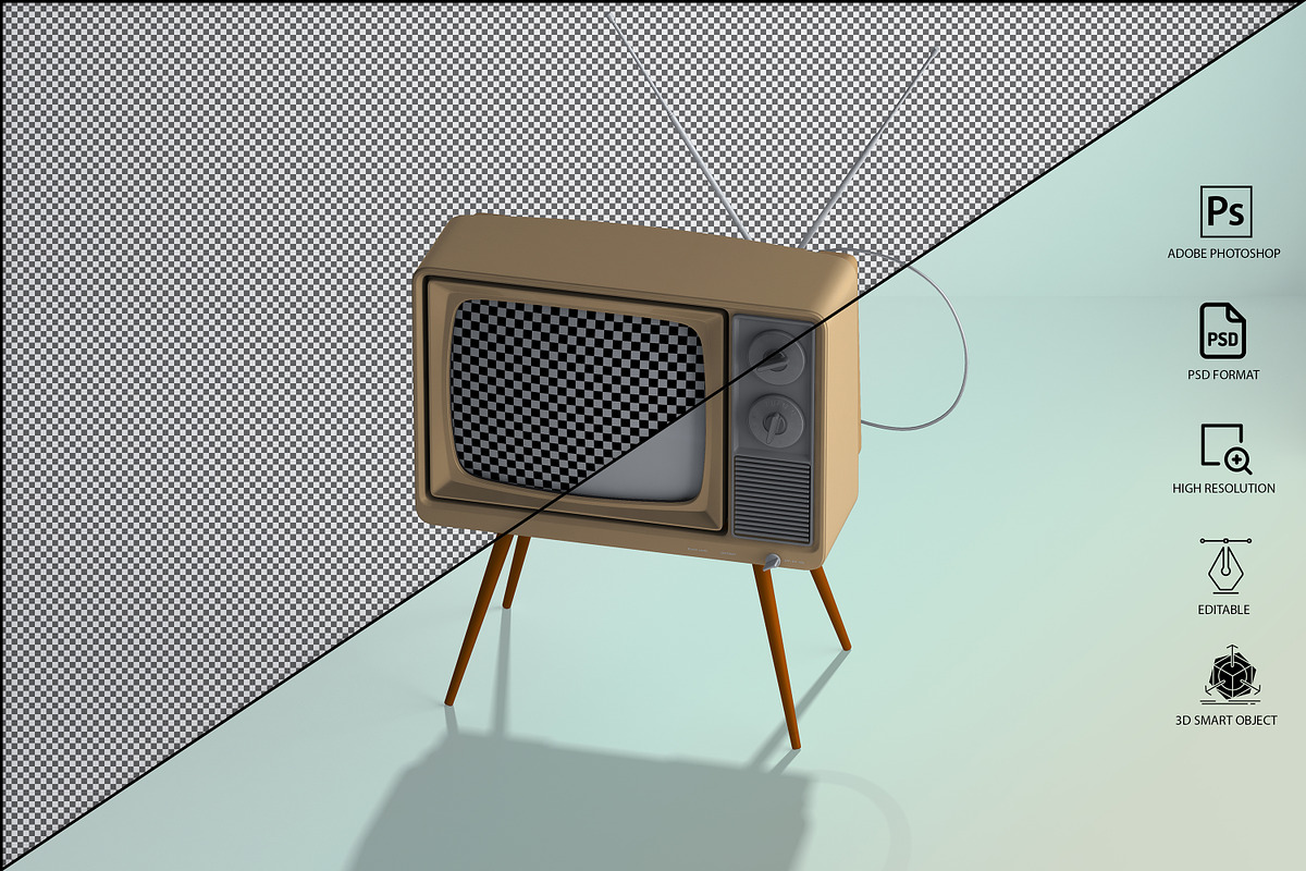 Retro Tv Mockup Pack, a Household Mockup by GraphicVil (Photo 17 of 23)