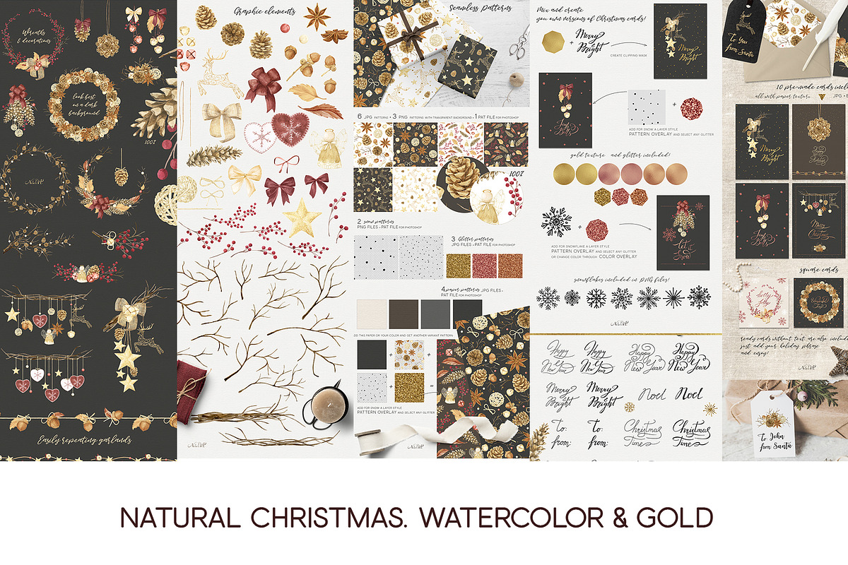 Watercolor Christmas Bundle, a Decorative Illustration by NataliVA (Photo 5 of 7)