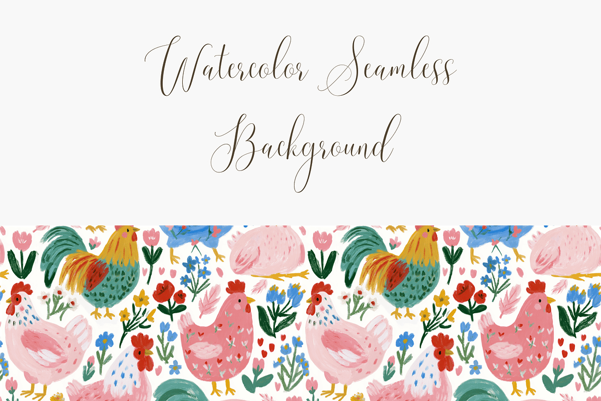 Whimsical Chicken Seamless Pattern, a Pattern Graphic by Pati Charm Studio