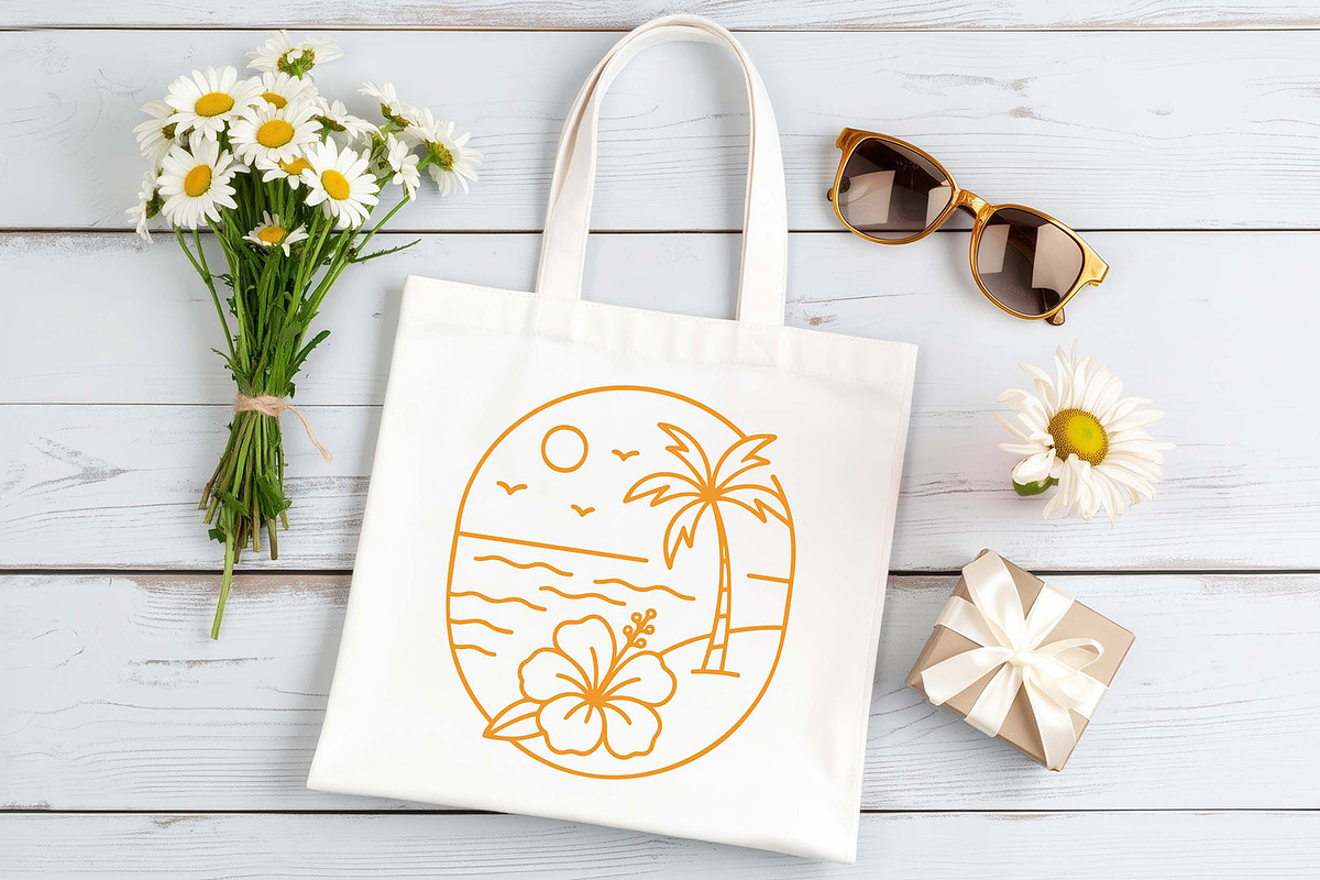 Beach Scene Bundle, Summer Line Art, a Seasonal Illustration by Pretty Meerkat (Photo 5 of 7)