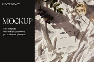 Luxury 5x7 Invitation Mockup PSD