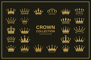 Crown Vector Icons Set, an Object Graphic by Gomolach