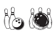 Bowling Ball and Pins Vectors, an Object Graphic by Billah Hub (Thumbnail 2 of 3)