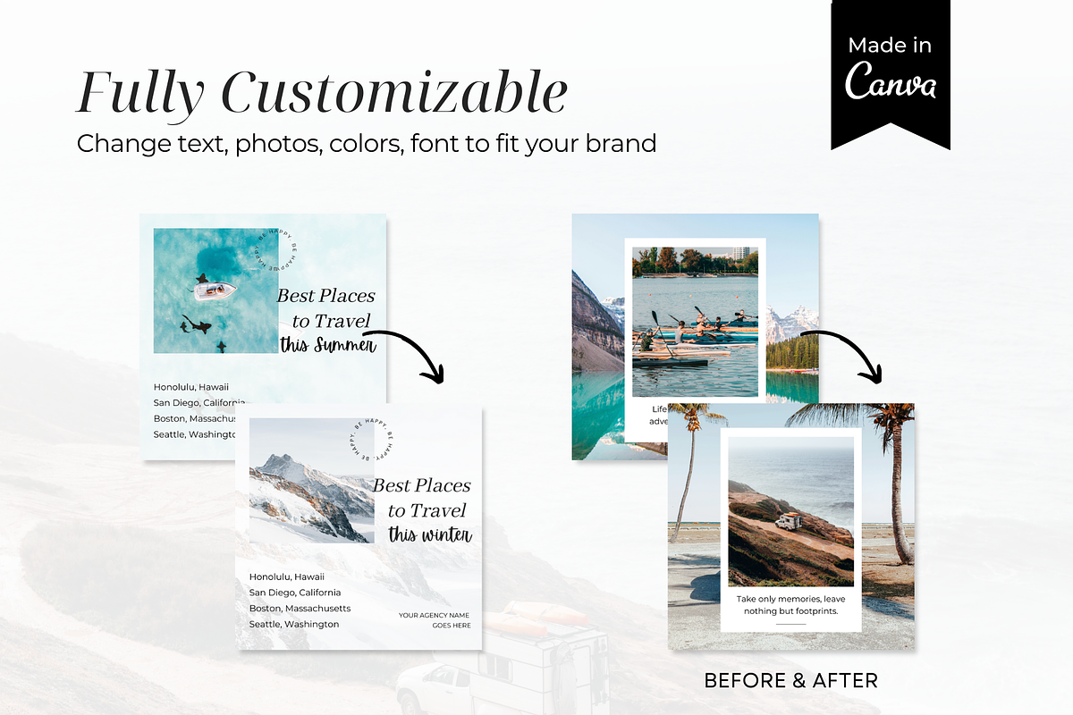 Travel Instagram Post Templates, a Social Media Template by ShopRShop (Photo 8 of 11)