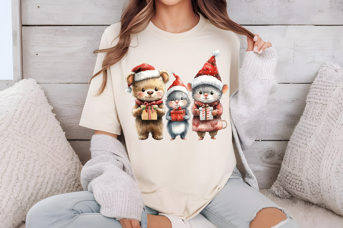 Christmas Teddy And Maus Design PNG, an Animal Illustration by DreamCafeArt (Photo 6 of 6)