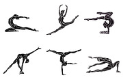 Gymnastics Girls Silhouette Set, a Sport Illustration by Kluva's Wavy Silhouettes (Thumbnail 2 of 2)