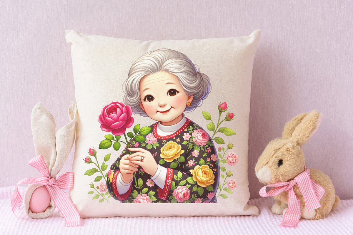 Spring Funny Grandma Clipart, an Illustration by RobertsArt (Photo 4 of 7)