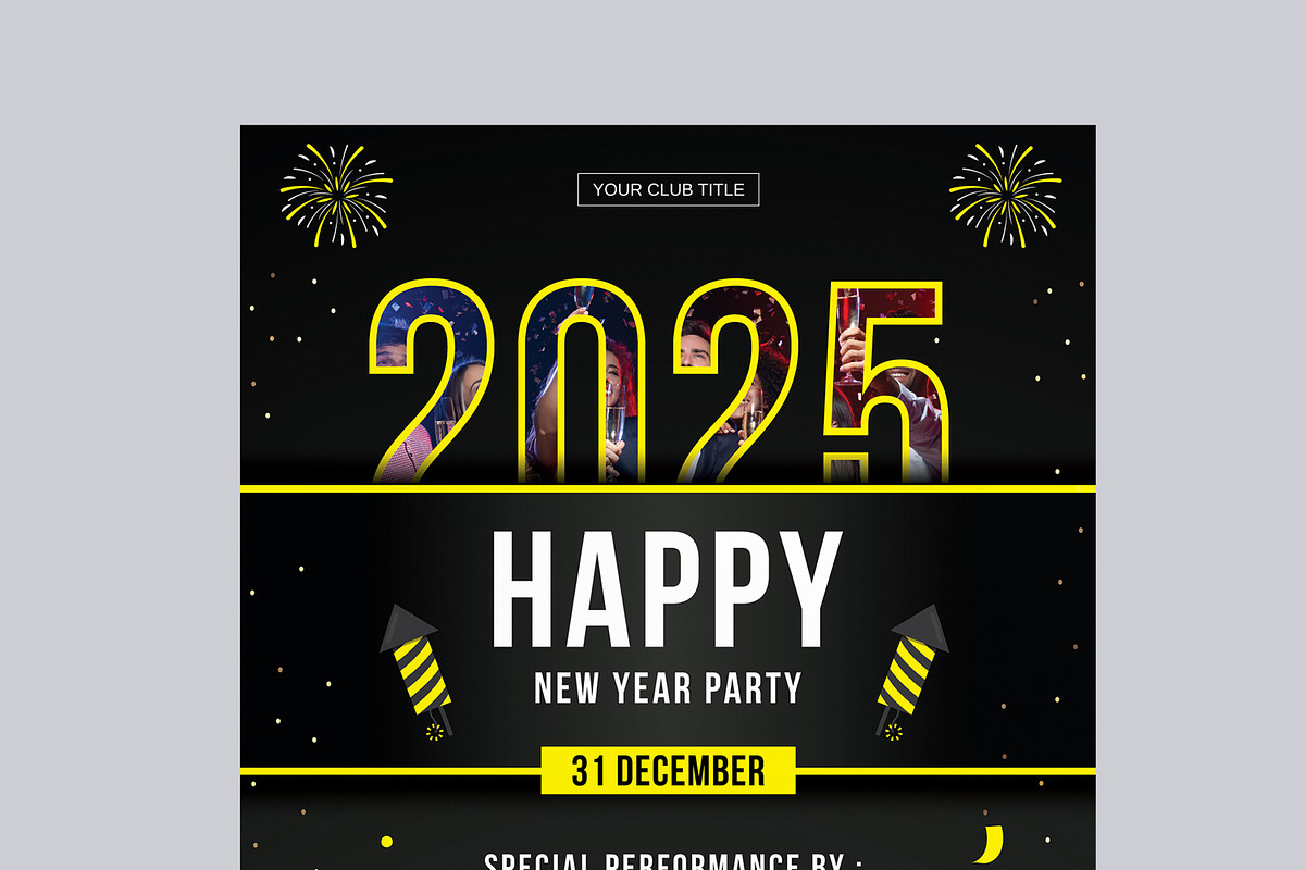 Happy New Year Flyer Layout, a Flyer Template by MightyDesign (Photo 4 of 8)
