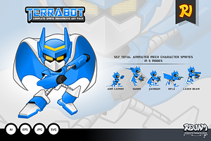 Terrabot Game Player Sprite Art Pack