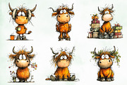 Grumpy Christmas Highland Cow Bundle, an Illustration by Creative Art (Thumbnail 5 of 11)