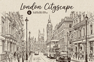 London Cityscape Hand-Drawn Vector