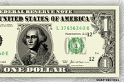 Vector One Dollar, an Illustration by Snap Vectors (Thumbnail 2 of 4)