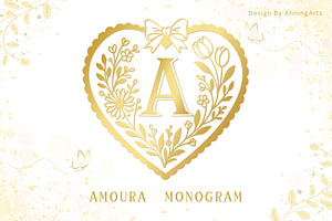 Amoura - Floral Monogram Font, a Symbol Font by AnningArts
