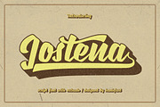 Jostena - Script Font With Extrude, a Script Font by haniefart (Thumbnail 1 of 11)